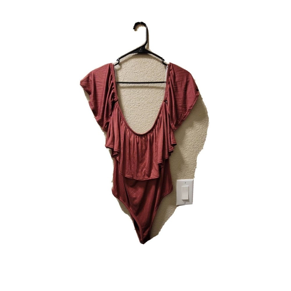 NWT ELH Studio Off The Shoulder Bodysuit Brown Size XL
